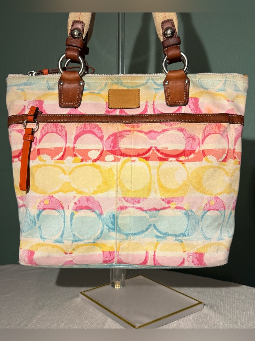 Coach 11756 Hamptons Weekend Watercolor Signature Tote Y2K Scribble Bag